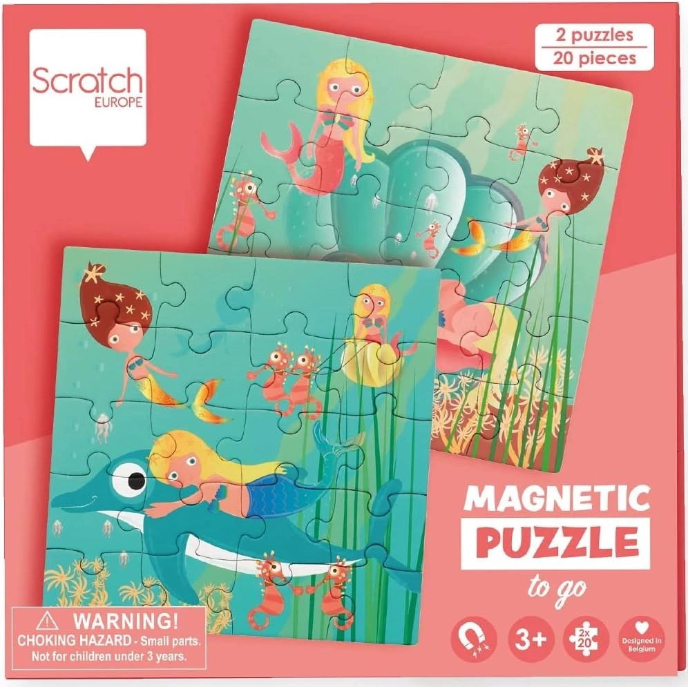 Mermaids Magnetic Puzzle Book To Go - 3 + 20 Pieces
