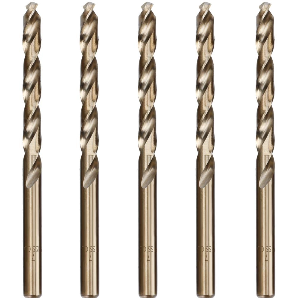 HYMNORQ Drill Bit Set - M35 Cobalt Steel 5-Piece 7mm