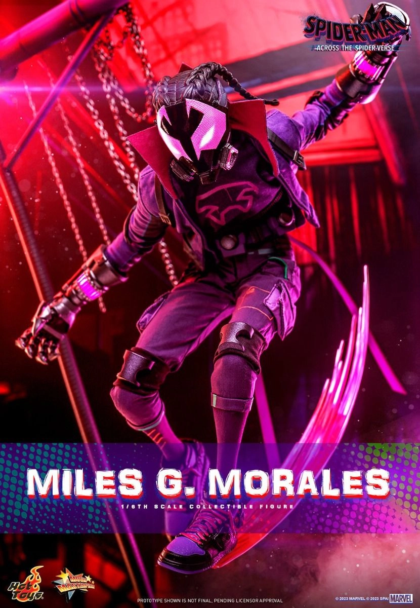 Miles G Morales - Spider-Man: Across the Spider-Verse Sixth Scale Action Figure - LED light-up Prowler gauntlets