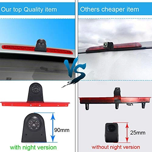 Brake Light Reversing Camera + Rear View Mirror Monitor - Night vision 628 x 586 pixels