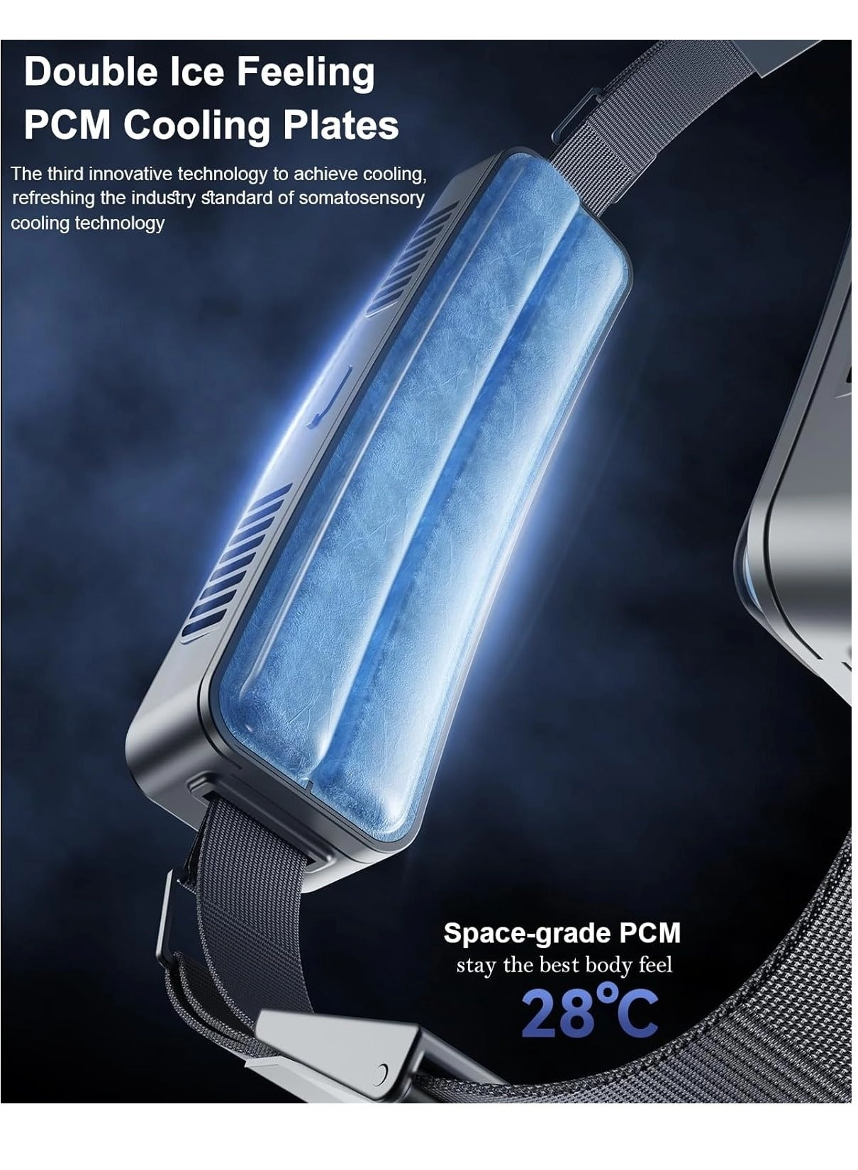 Portable Waist Fan - 2 Cooling Plates Rechargeable 3 Speeds