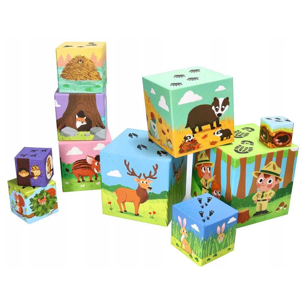 Stacking Cubes Forest - Suitable for 1 year and above 10 pieces
