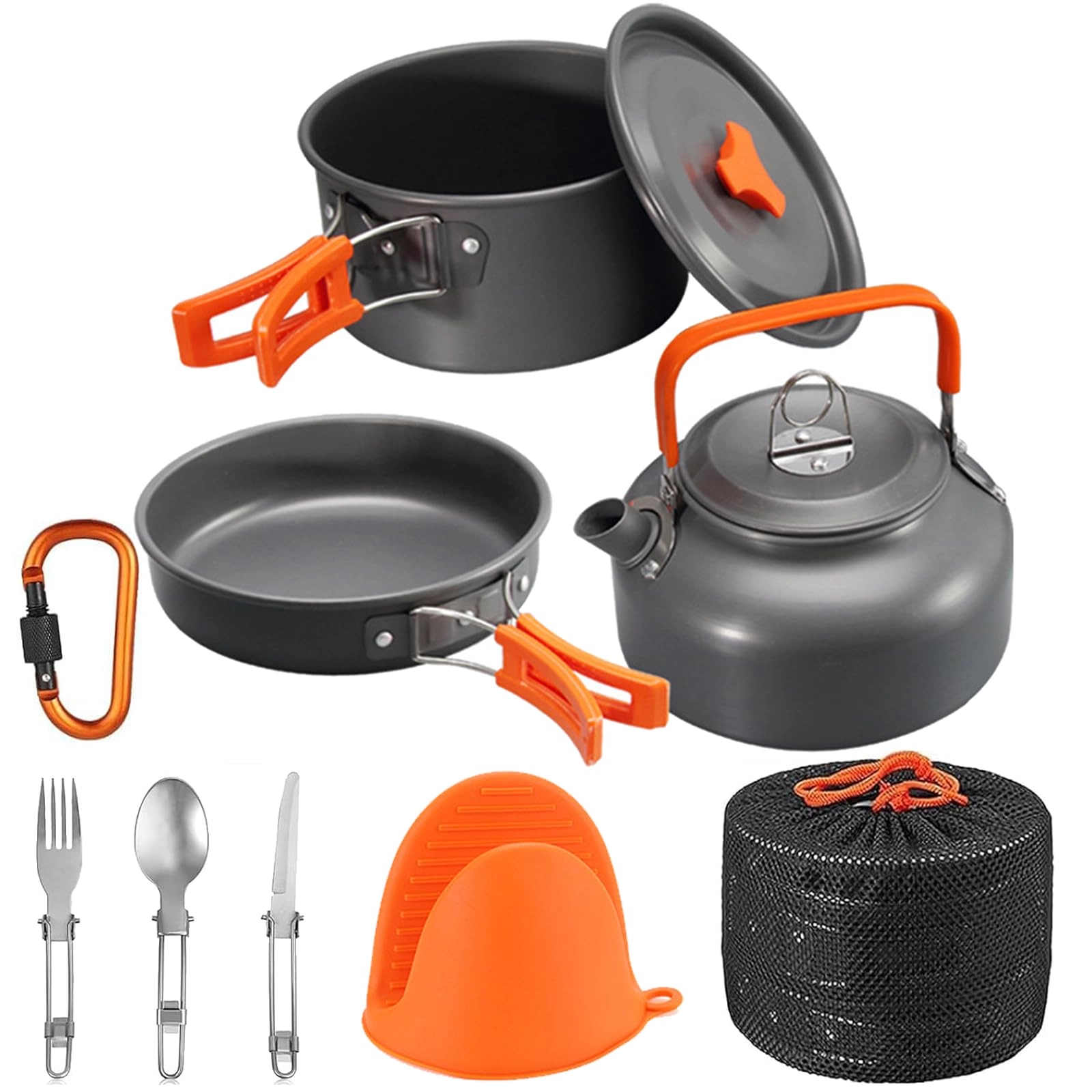 GZSH Camping Cooking Set - 9 pieces 1.5L 0.8L
