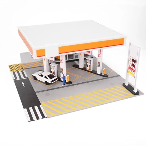 Shell Petrol Station Model - 1 set 1/64 compatible with other 1:64 scale car models