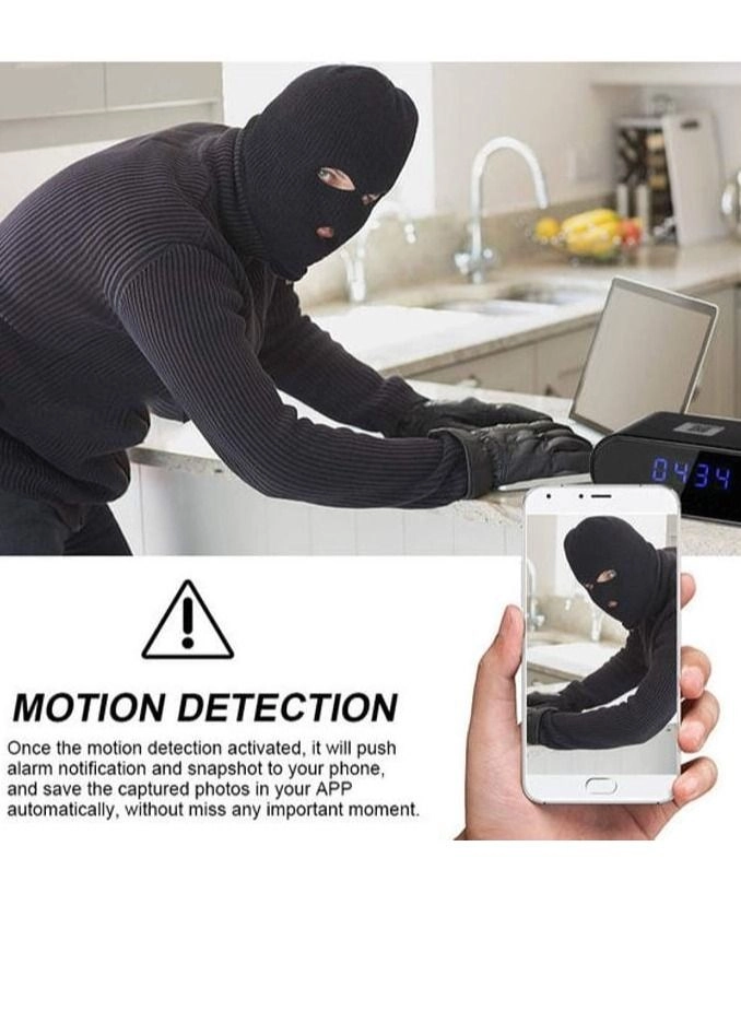 Wireless Hidden Spy Wifi Mini Camera Digital Table Clock - 1080P
