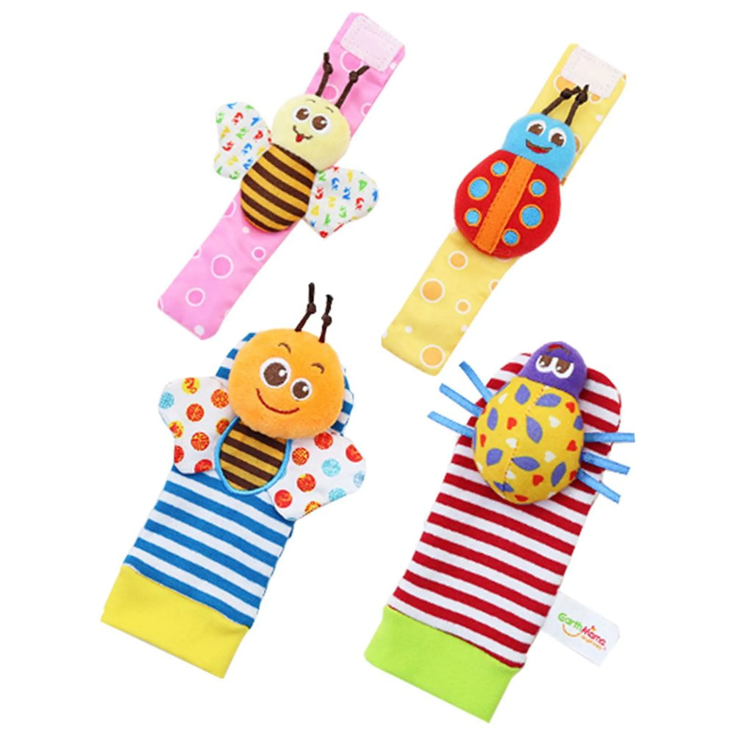 Personalized Wrist Rattle And Foot Finder - Suitable for 0 month & above Fox And Deer