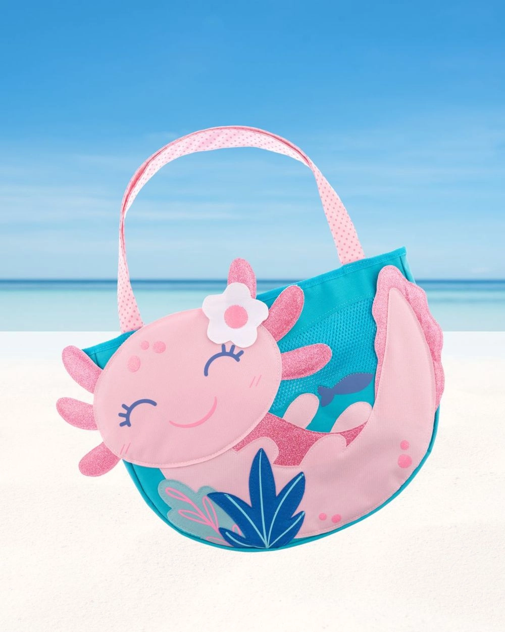 Beach Tote with Sand Toy Play Set - Axolotl 5 Toys