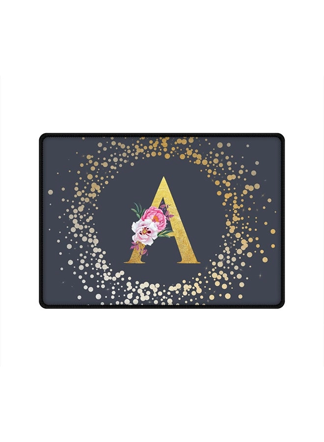 Stylizedd Custom Monogram Initial Letter Floral Pattern Alphabet A Cloth Gaming Mouse Pad - 35x25 cm