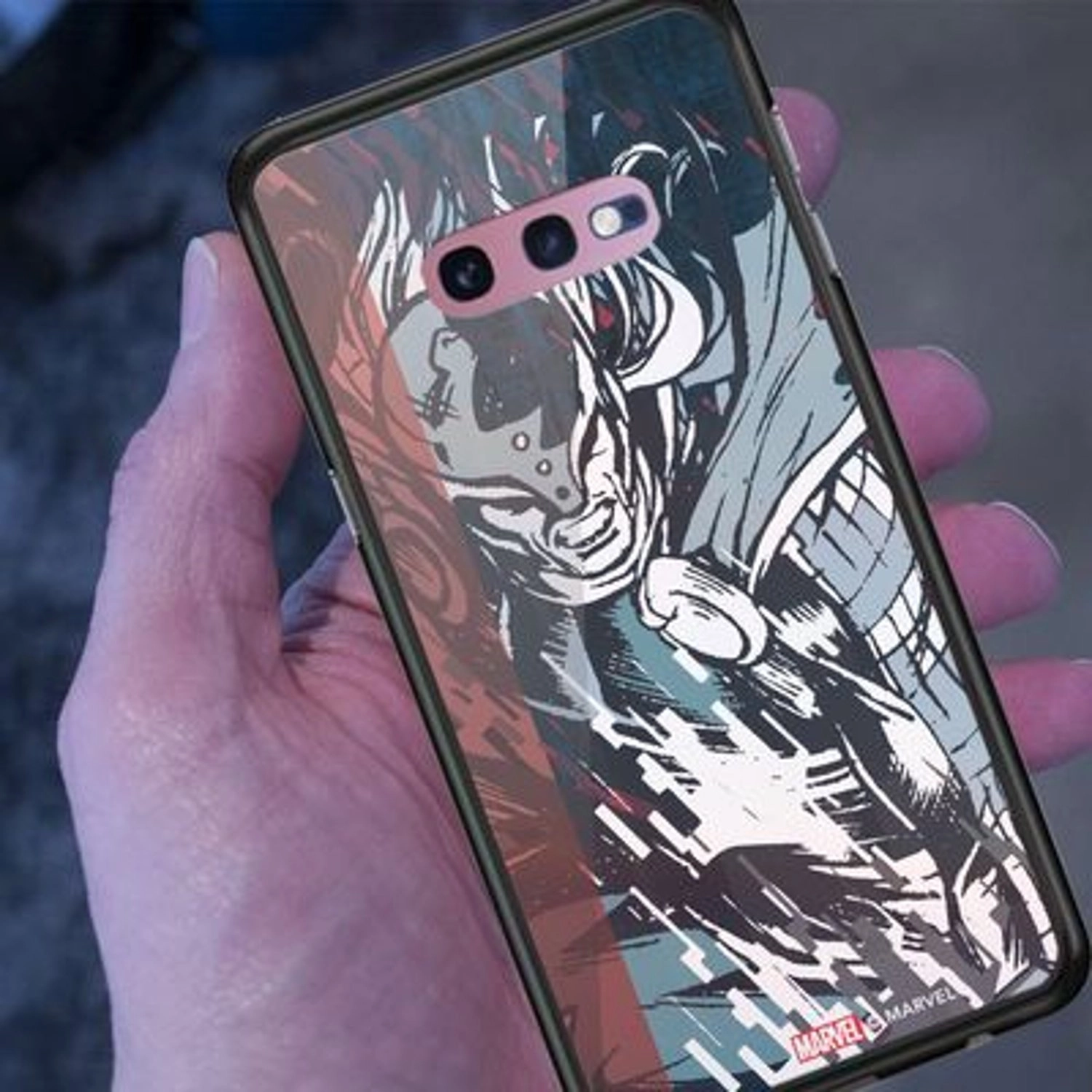 Thor God Of Thunder Back Case TPU Bumper Case + Tempered Glass Back for Galaxy S10e