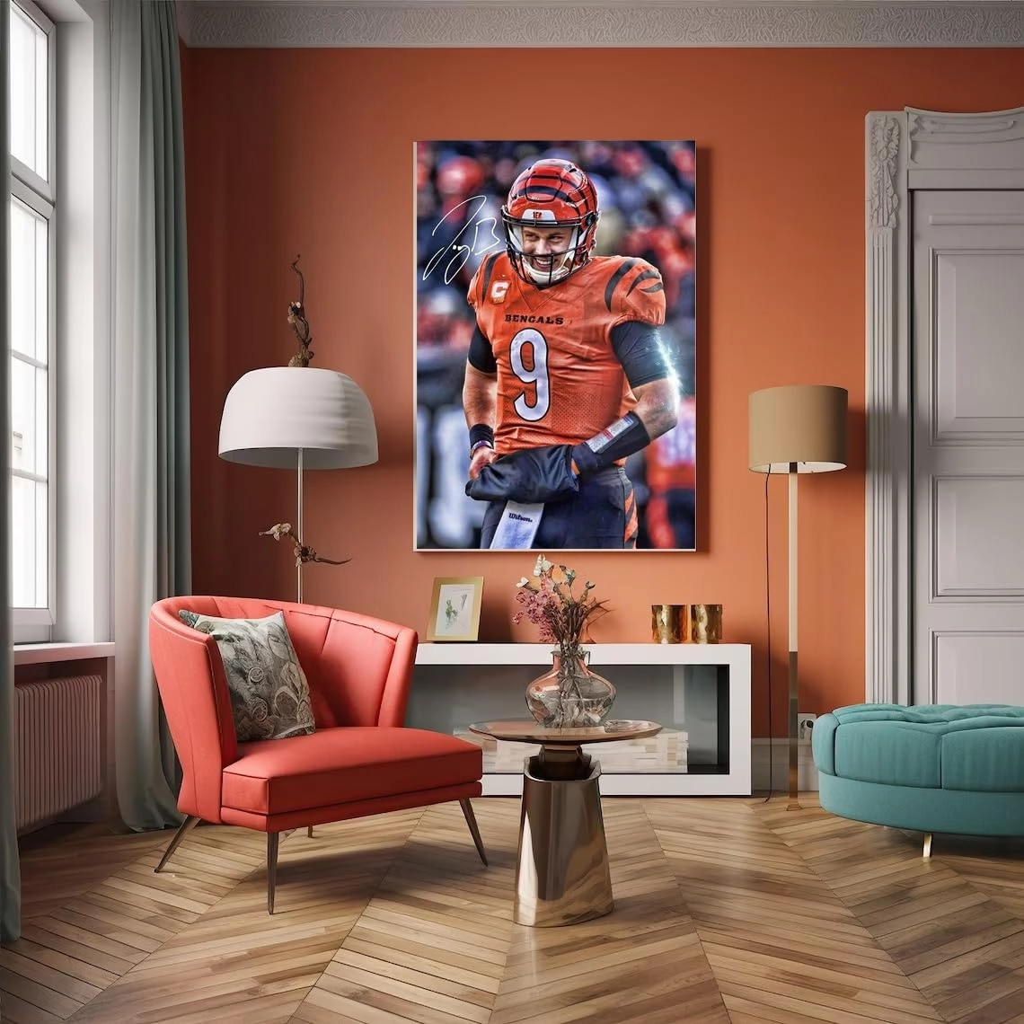 Joe Burrow Poster - Canvas 12 x 16 in Unframed