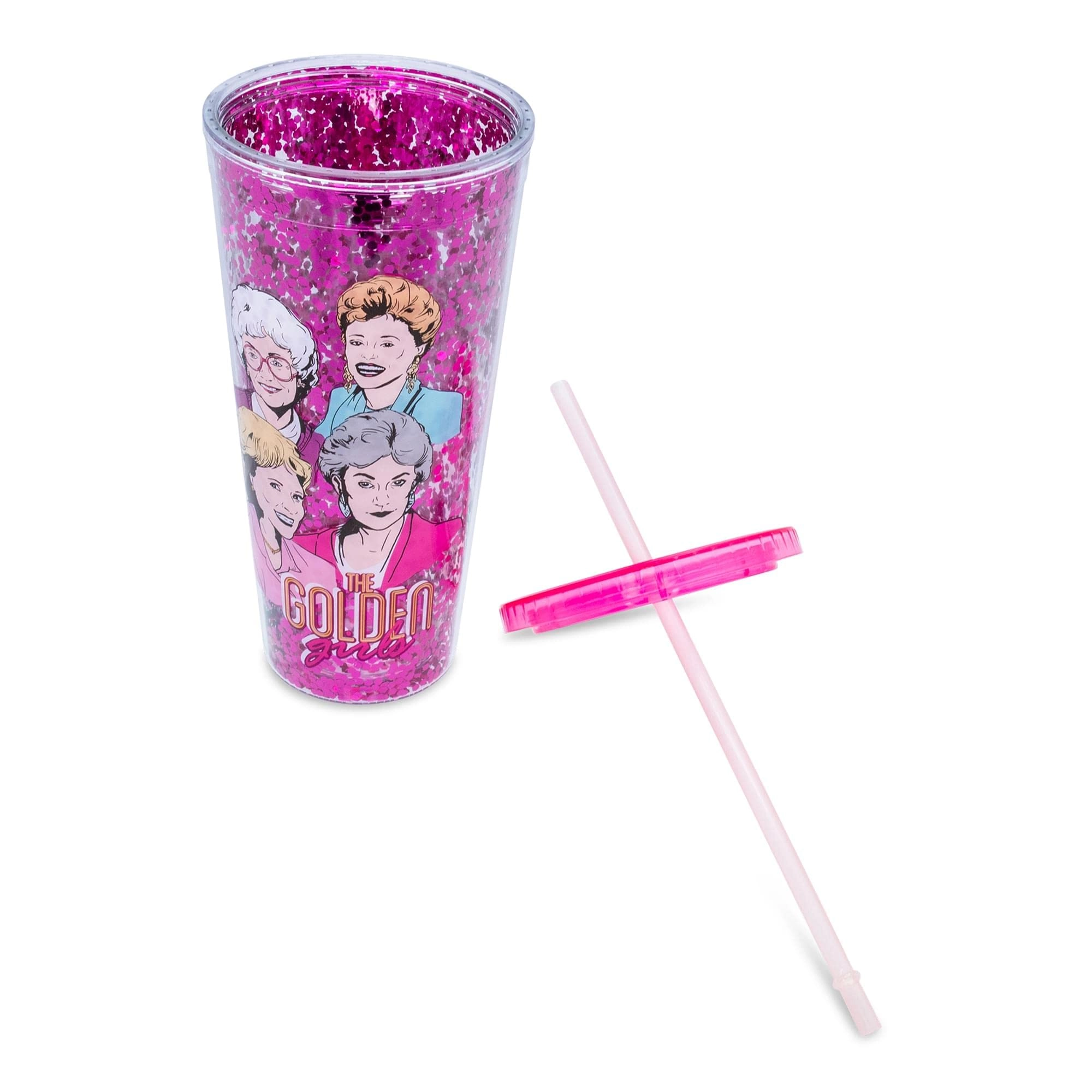 The Golden Girls Confetti Cold Cup - 1 pcs Carnival Lid Straw