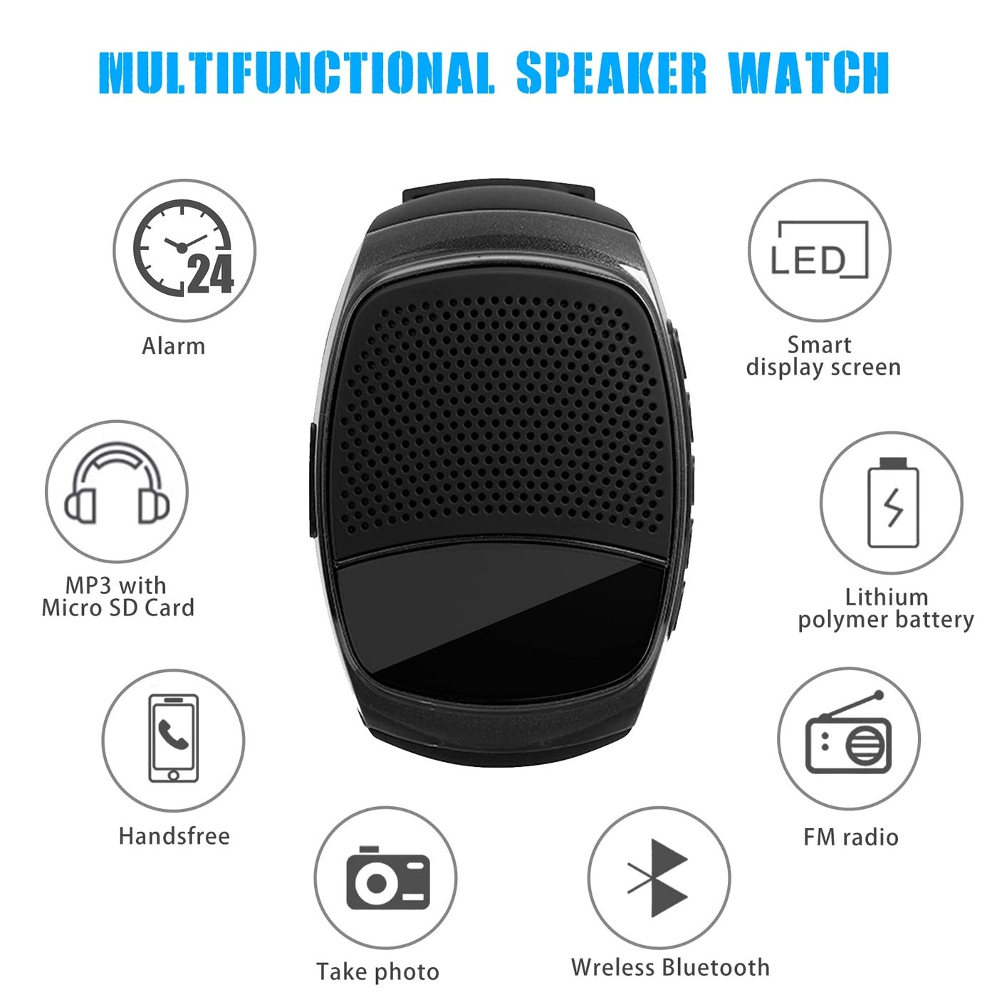 Bluetooth Speaker Watch - Wireless Portable Sports
