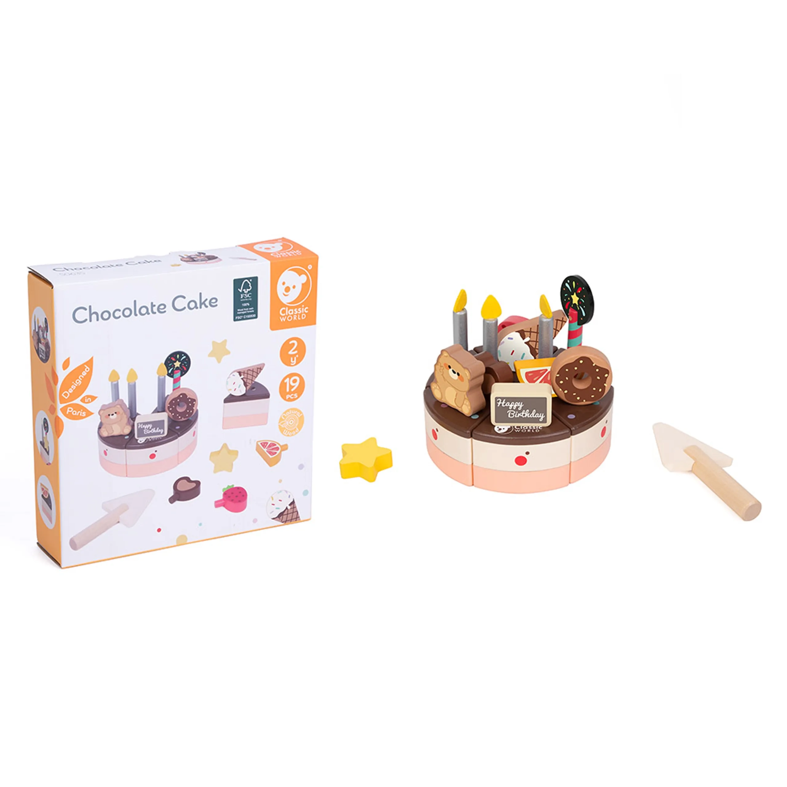 Wooden Chocolate Cake - 19 pcs (30284065-CIHL-50635)