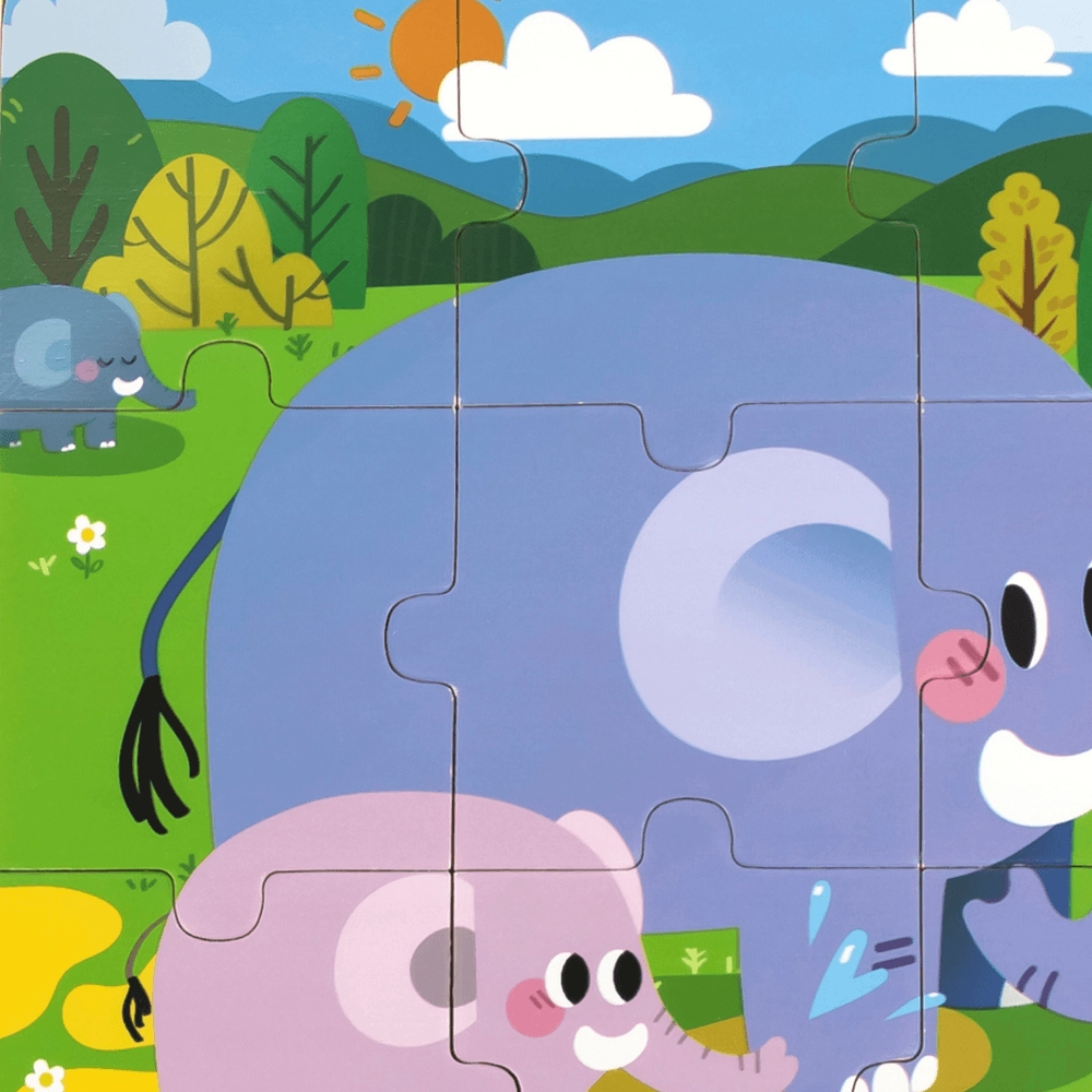 Elephant Wooden Puzzle (29464294-44626) - 9 pcs