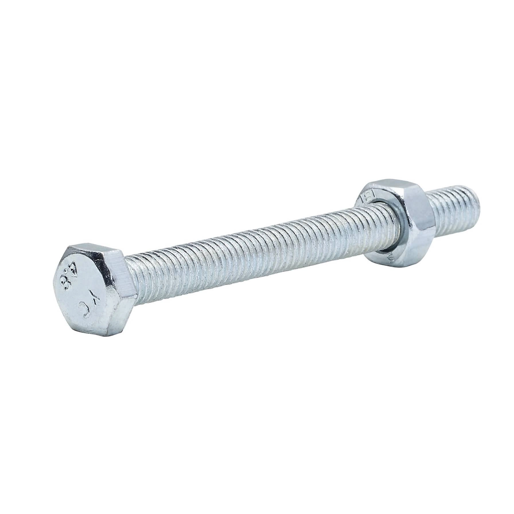 Zinc-Plated Carbon Steel Hex Bolt & Nut Pack 6mm 60mm