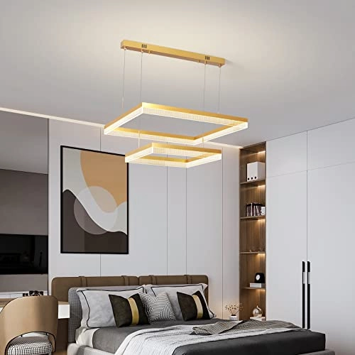 2 Square Chandelier - 3000K-6000K Dimmable