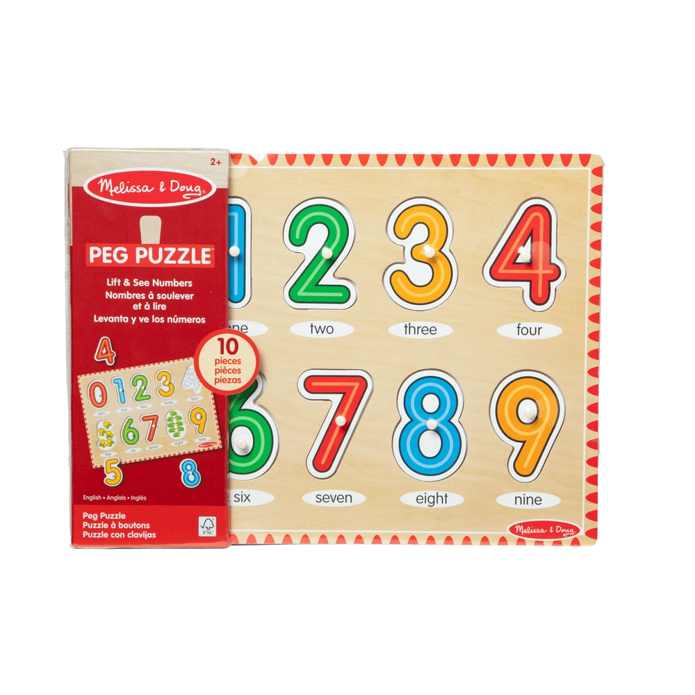 Lift & See Numbers Wooden Peg Puzzle - 2 to 5 years 10 piece(s)