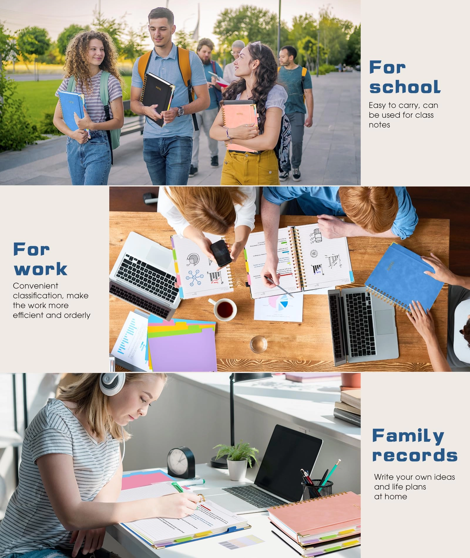 Spiral Notebook Large Hardcover - Lined 150 Sheets