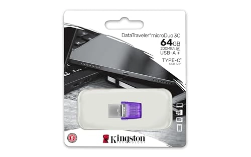 DataTraveler microDuo 3C - USB 3.2 Gen 1 USB-A + USB-C 64GB