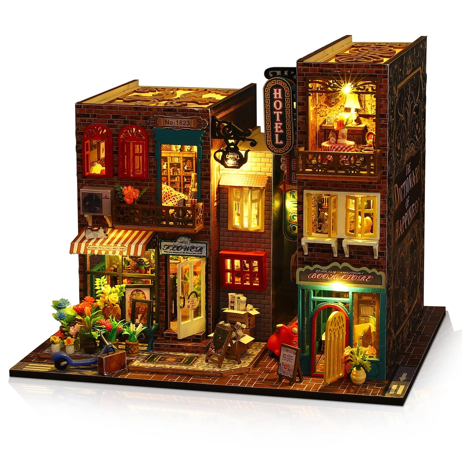 Hallisun Miniature House Kit - Street Scene 1:12