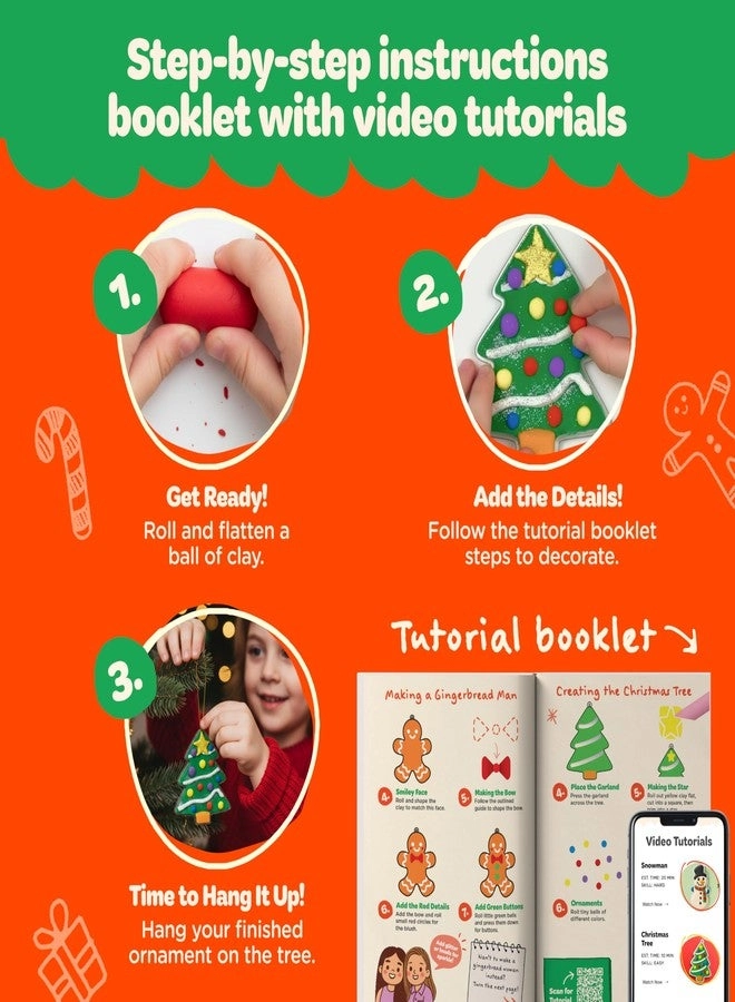 Christmas Craft Kit - Air Dry Clay Clay Ornament DIY