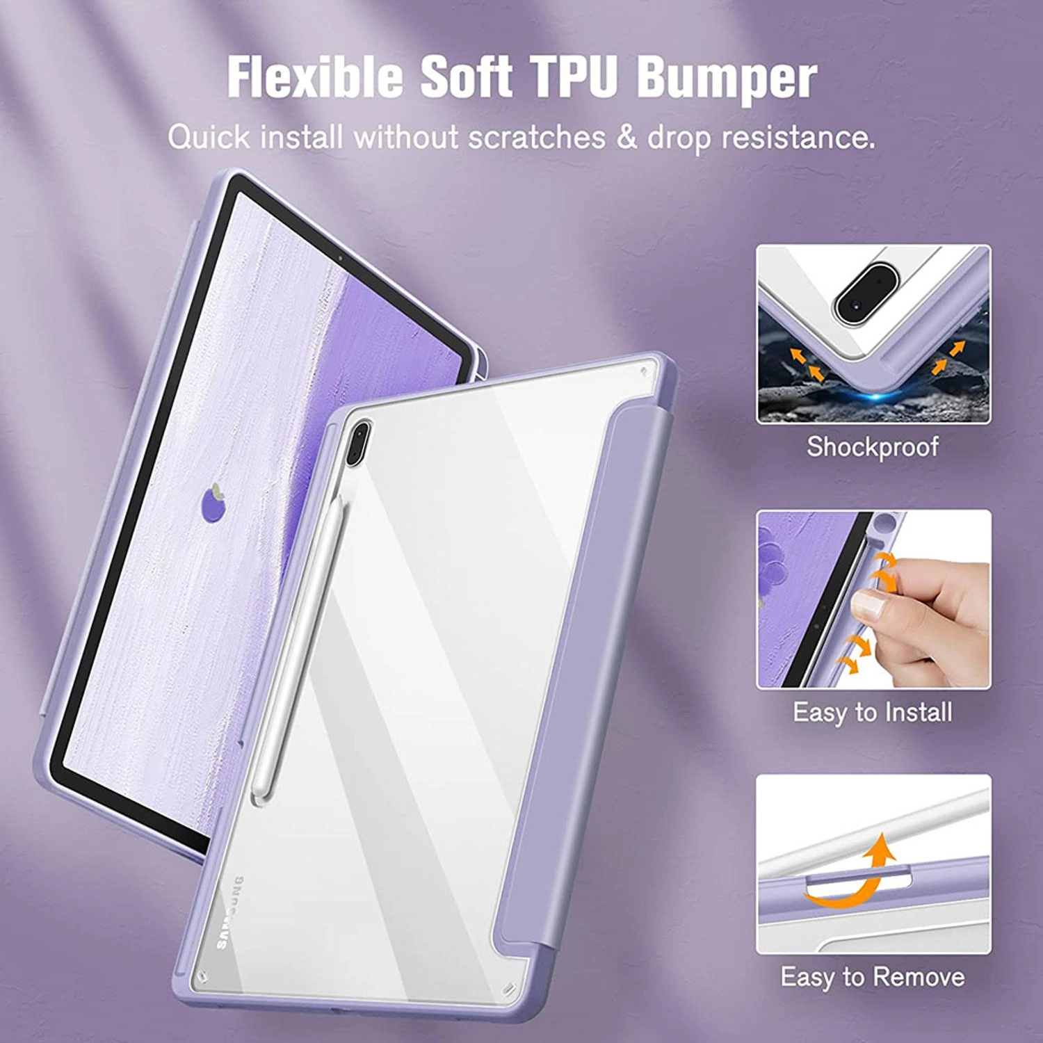 Magnetic Case with Screen Protector for Samsung Galaxy Tab S8 Ultra 14.6-inch