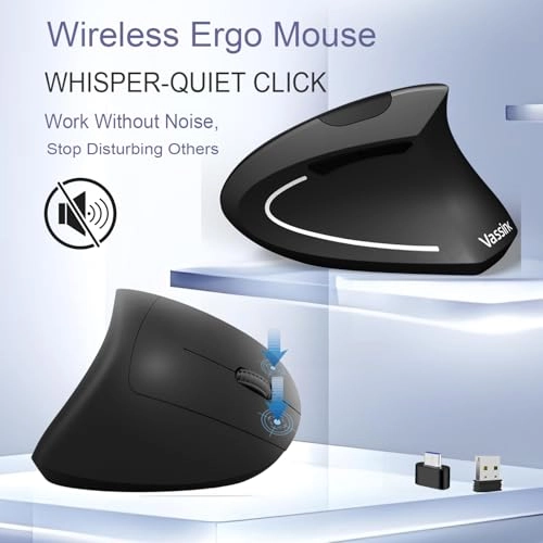 Ergonomic Vertical Wireless Optical Mouse - USB