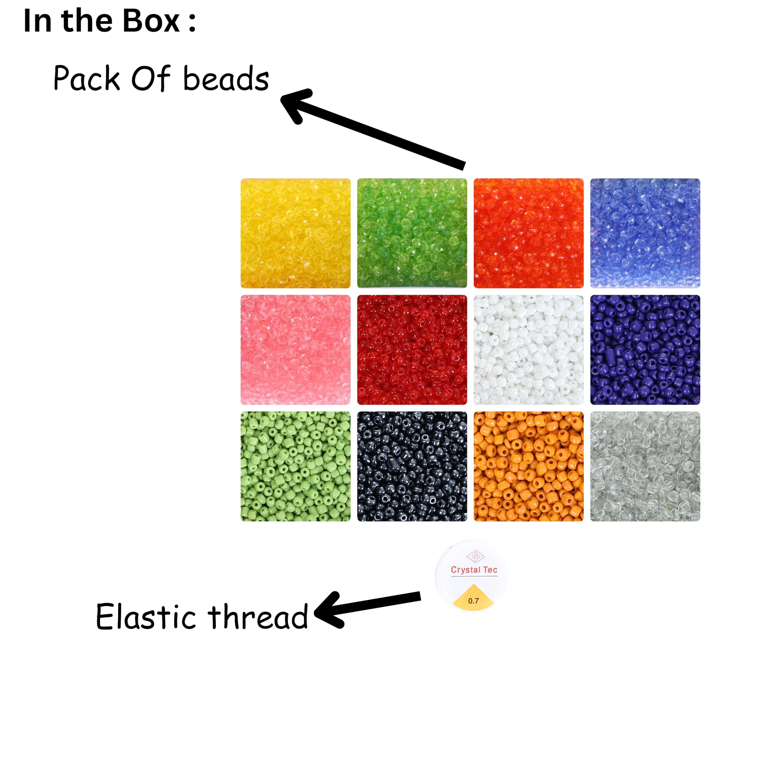 Bracelet Making Kit - 12 Types 10m Elastic Thread
