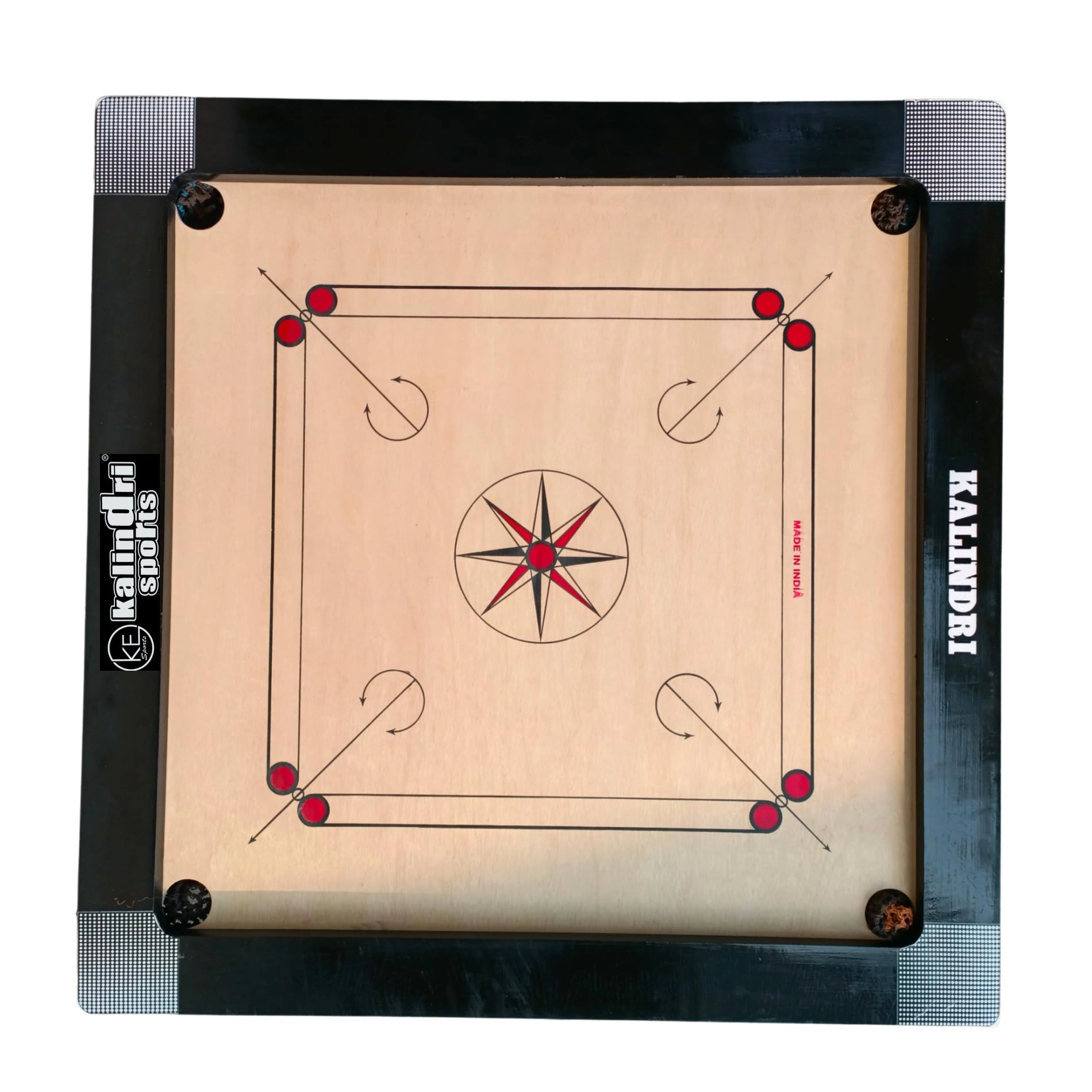 Kalindri Sports Carrom Board - Coins and Striker Water-Resistant Anti-Glare