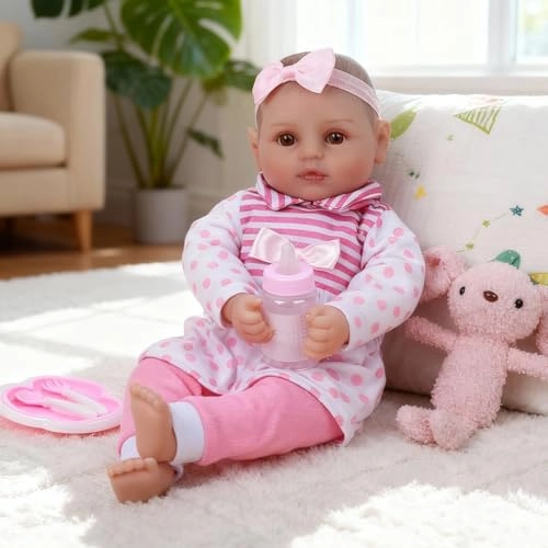 Reborn Baby Doll - 18 Inch Weighted Cloth Body Girl Ages 3+