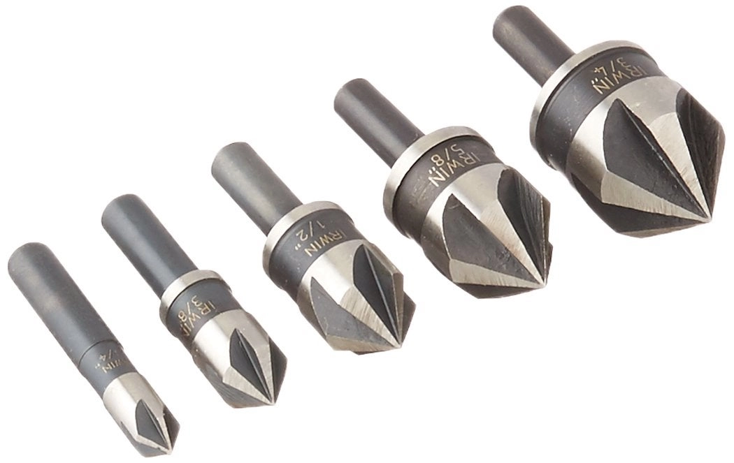 Countersink Drill Bit Set - Industrial Grade High Speed Steel 5 Piece