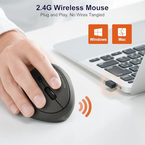 Ergonomic Vertical Optical Mouse - Wireless