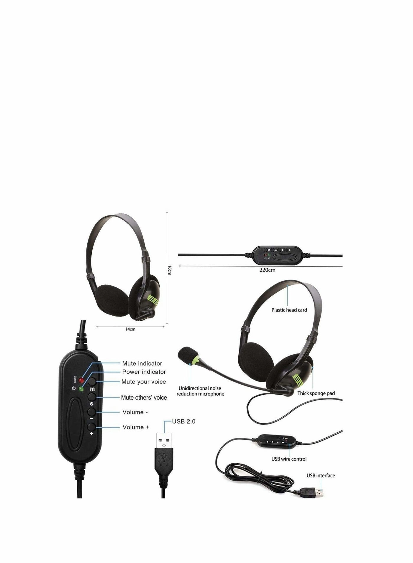 USB Headset Wired Headset