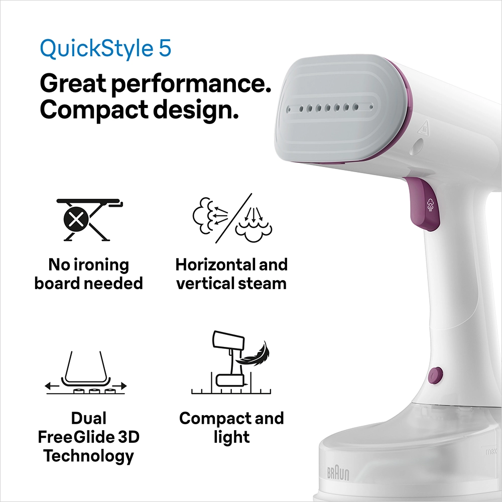 Quickstyle 5 - Garment Steamer White/Purple