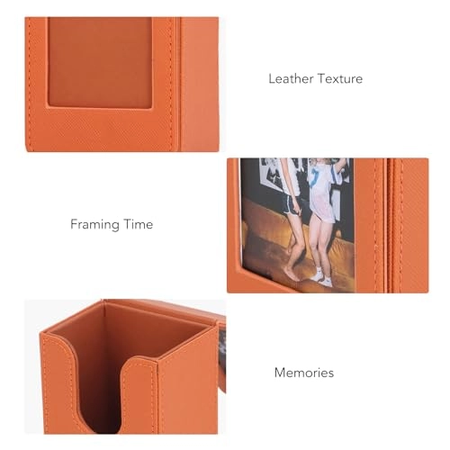 Mini Photo Frame Case - 3 Inch 50 Sheets PU Leather