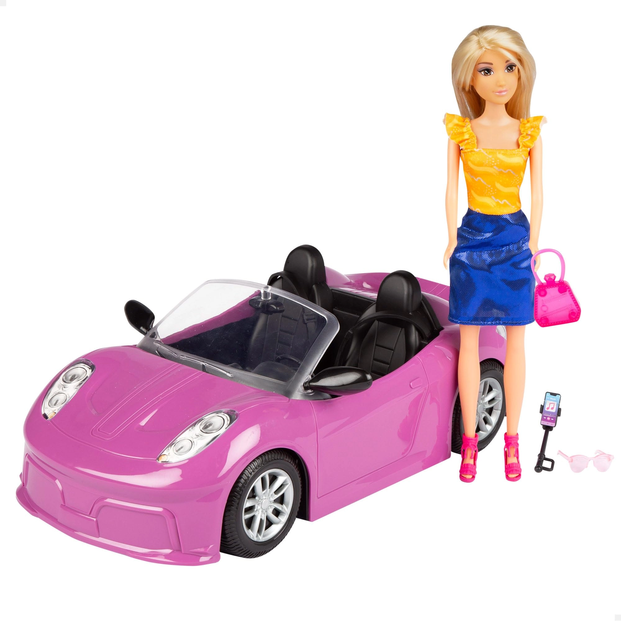 COLORBABY Isabella Articulated Doll - 27 cm Convertible Car Ages 3+
