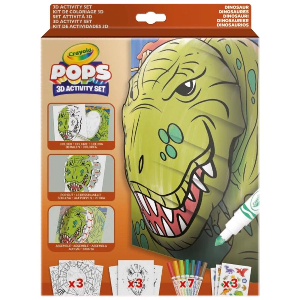 Pops 3D Dinos - 7 washable markers