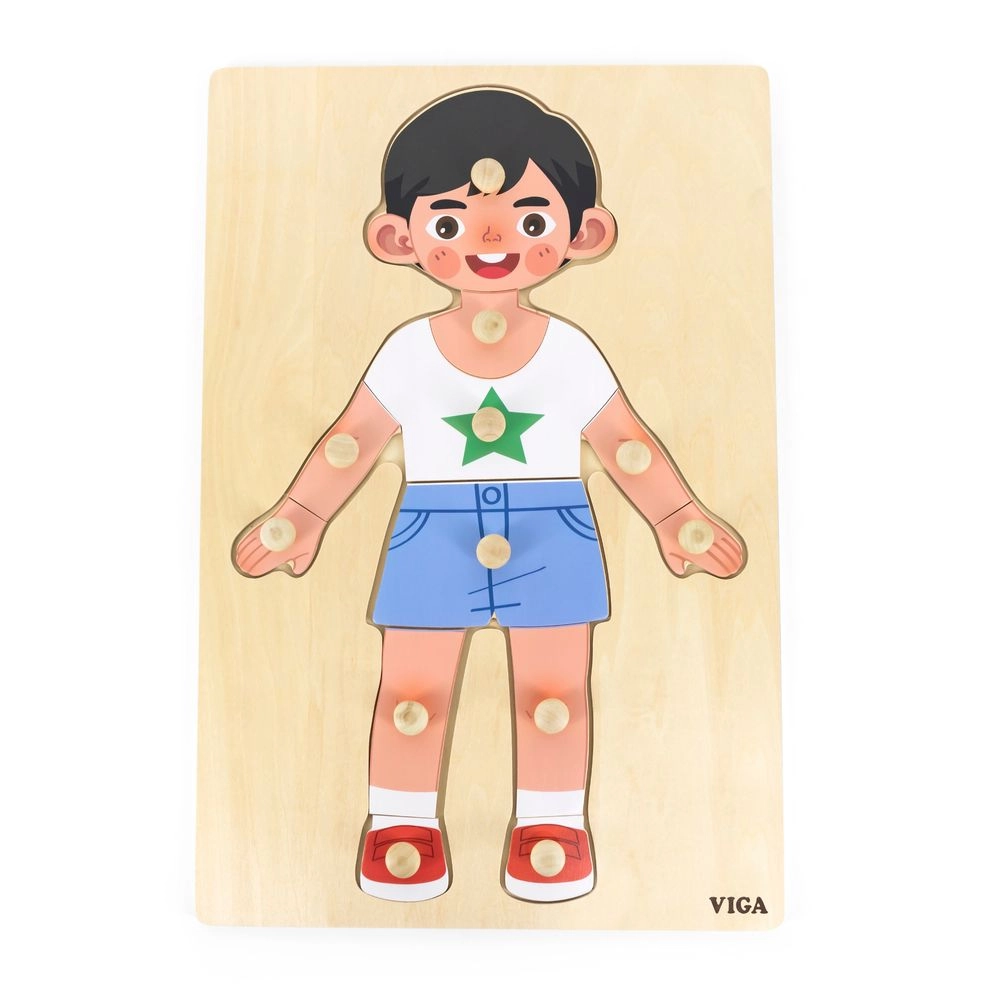 Viga Boys Body Knob Puzzle - 18 months+ 12 pieces