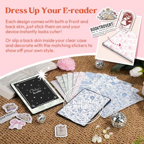 E-Reader Skin - 12PCS + Type C Charm - 4PCS + Scrapbook Sticker - 50PCS