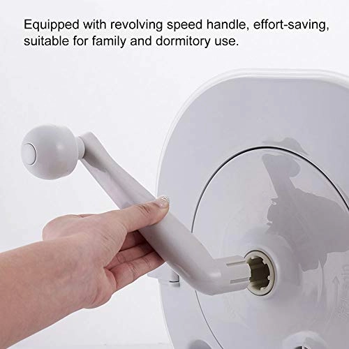 Manual Washing Machine - 1200RPM Portable Hand Cranked Detachable Dehydration Basket