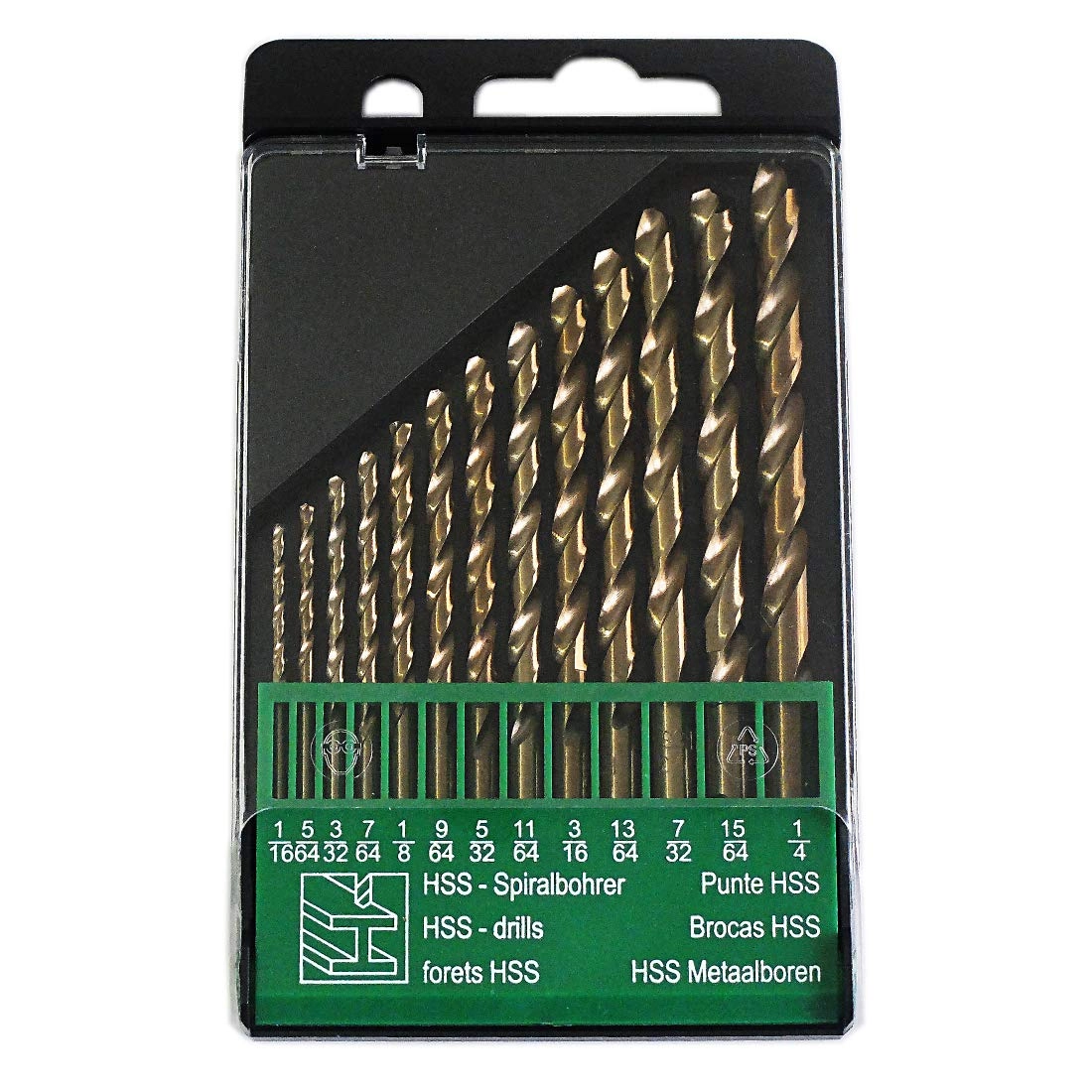 Drill Hulk M35 Cobalt Drill Bit Set - 13-Piece 1/16-Inch to 1/4-Inch
