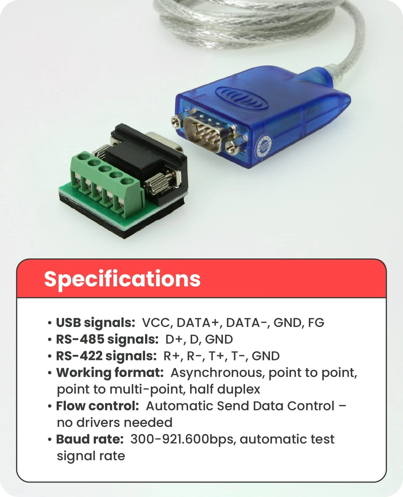 USB to RS-485/422 Serial Adapter