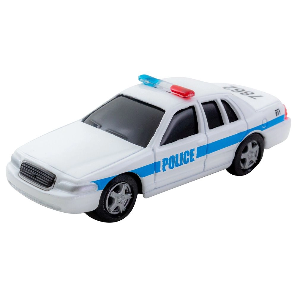 Pullback Real Gears Police Car - White 3 +