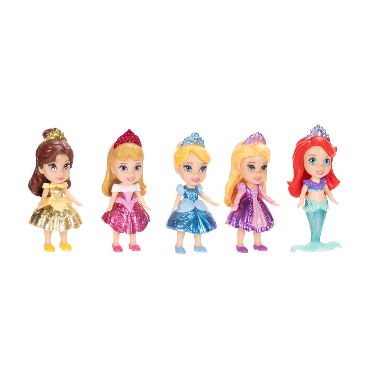 Belle Mini Toddler Doll + Cinderella Mini Toddler Doll + Rapunzel Mini Toddler Doll + Aurora Mini Toddler Doll + Ariel Mini Toddler Doll - 5-in-1 Ages 3+