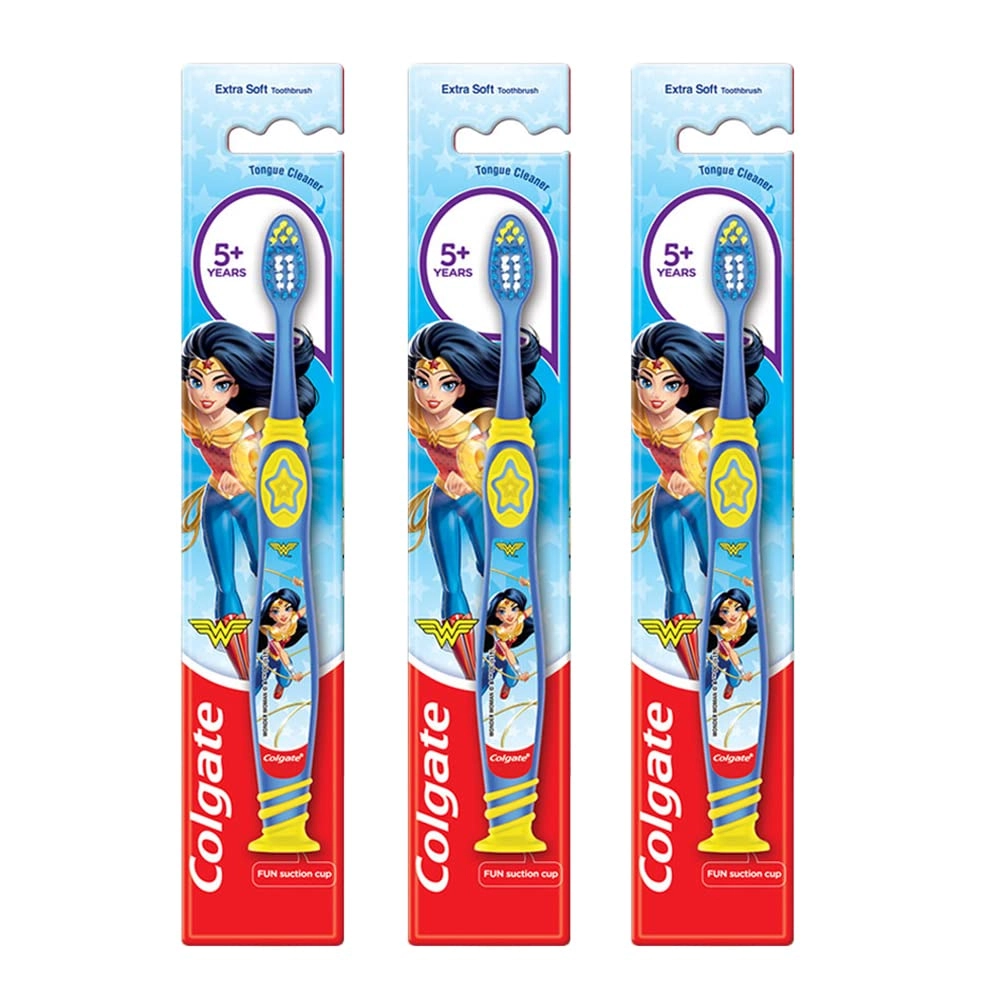 Colgate-Palmolive (India) Ltd Kids Wonder Woman Toothbrush - Extra Soft 3-Piece Pack