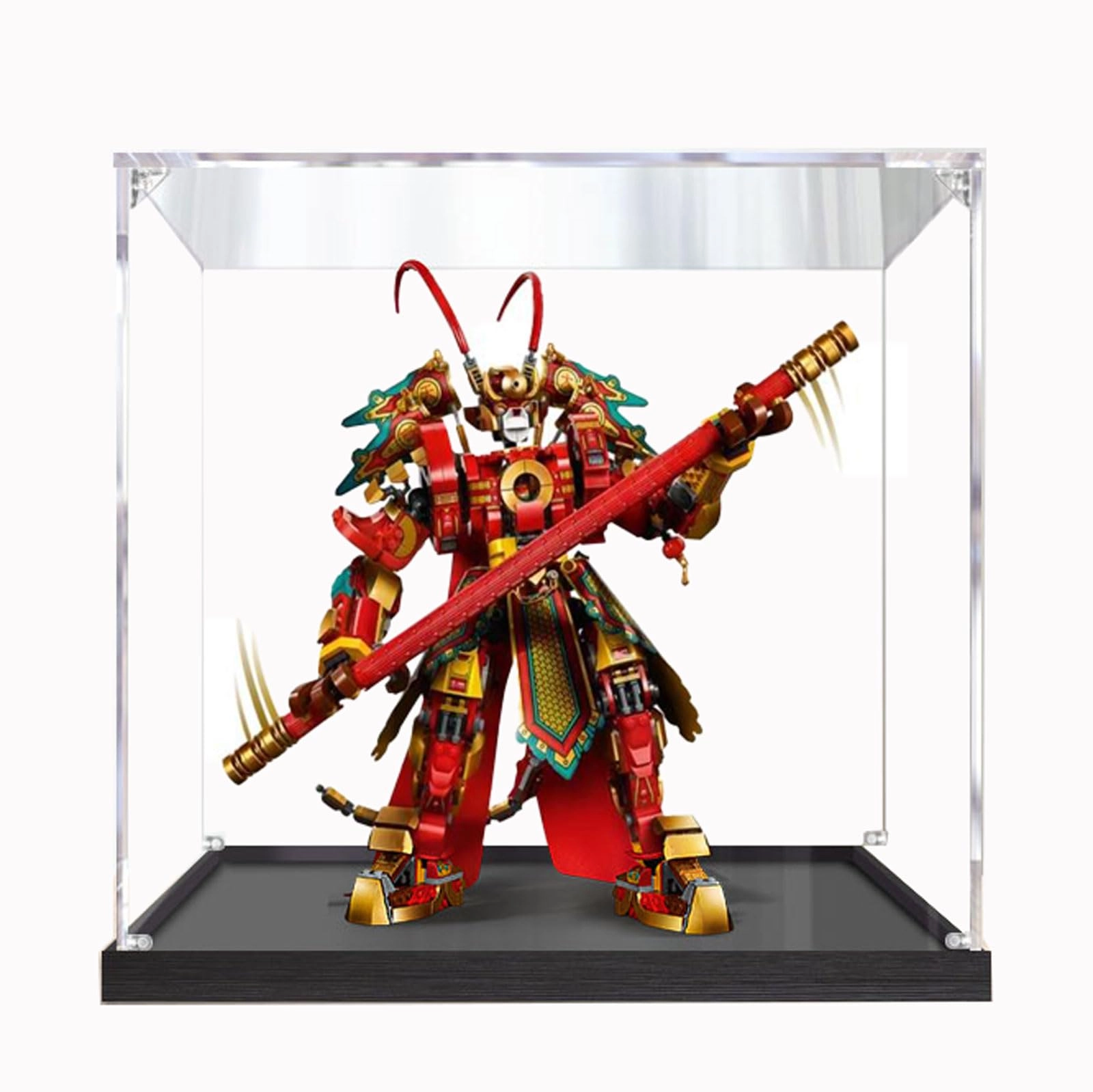 TIANQING Acrylic Display Case for LEGO 80012 Monkel - 2mm thickness With Background