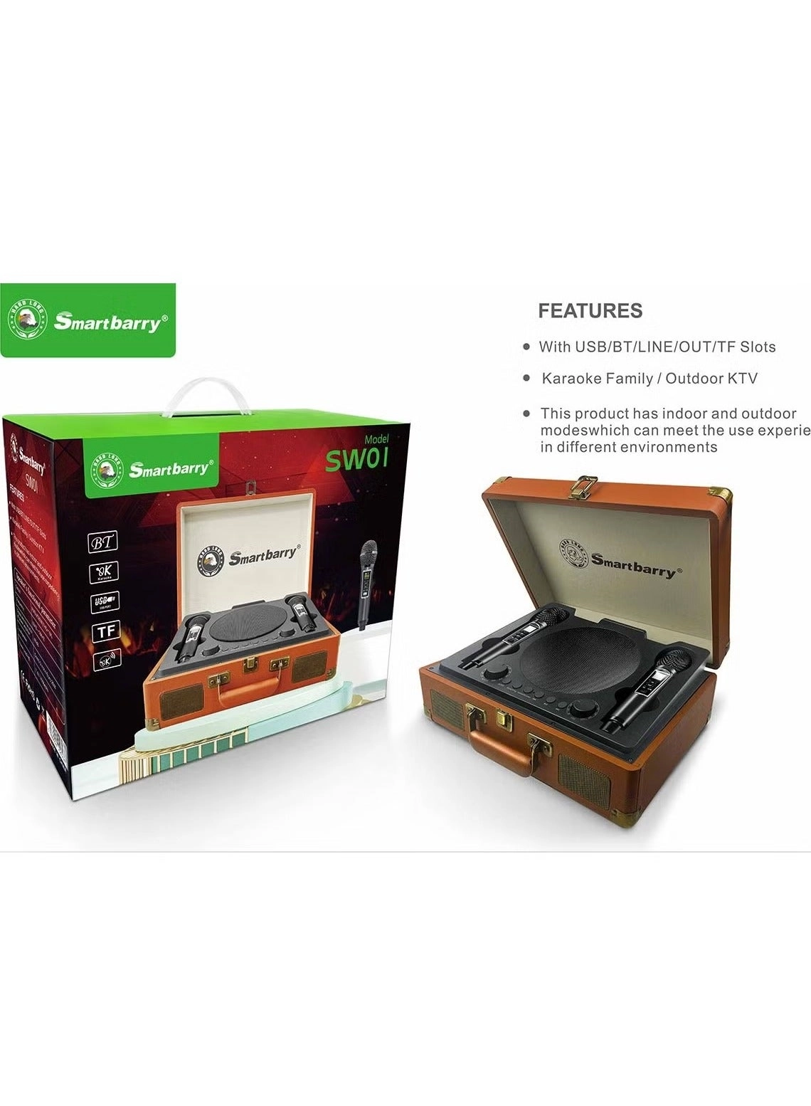 Karaoke Bluetooth Speaker - 2 Microphones