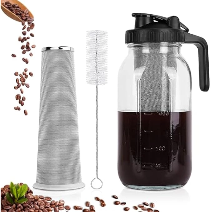 Portable Cold Brew - Airtight Lid Silicone Handle