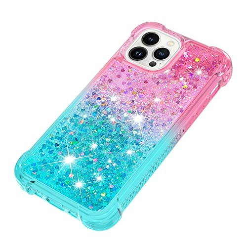 Glitter Moving Quicksand Flowing Cover TPU Silicone Bumper for iPhone 14 Pro
