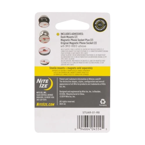 Steelie Universal Adhesive Replacement Kit for Dash Mount + Phone Socket